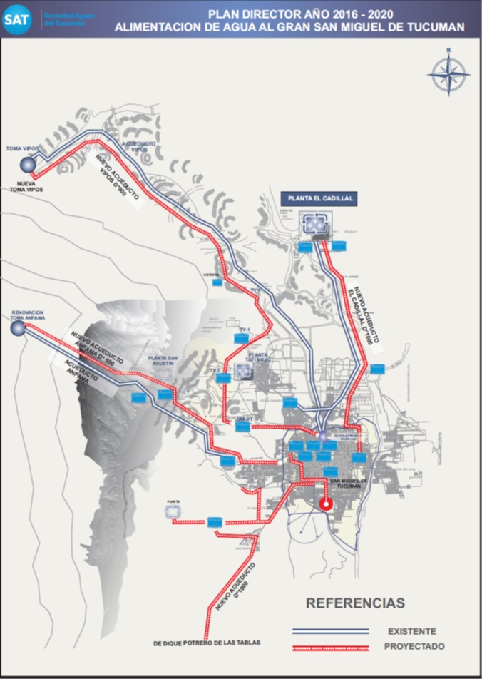 © 2024 SAT - Sociedad Aguas del Tucumán. Plan director de Aguas Año 2016 - 2020 Alimentación de Agua al Gran San Miguel de Tucumán.
